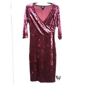 Crushed velvet cocktail dress